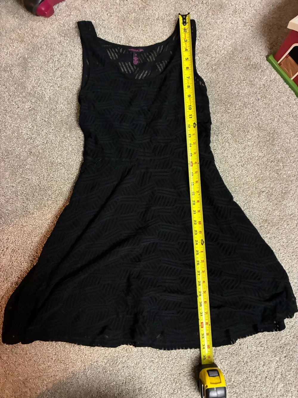 Material Girl Black Sheer Patterned Dress - Picture 3 of 4